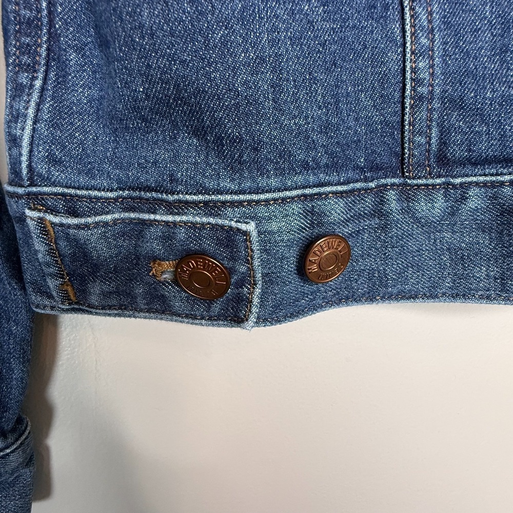 Madewell Shrunken Stretch Denim Jacket Women's Small Blue Jean Trucker Coat - Picture 7 of 10